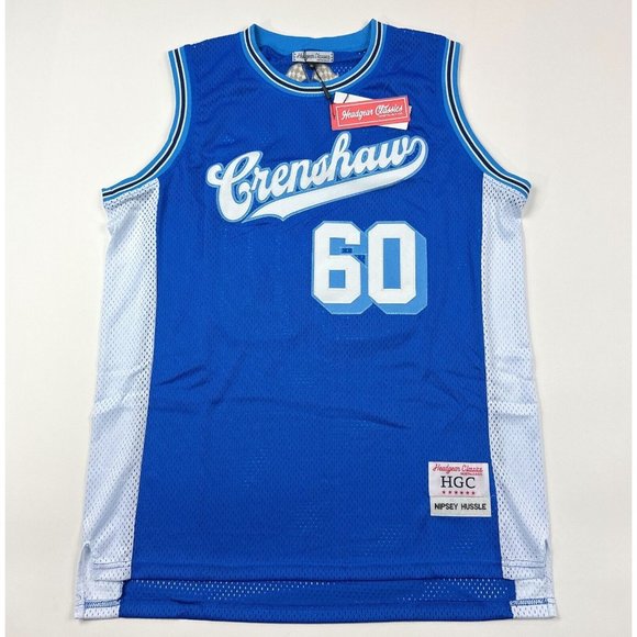 Nipsey Hussle #60 Crenshaw Headgear Classics Mens XL Blue Basketball Jersey - Picture 1 of 10